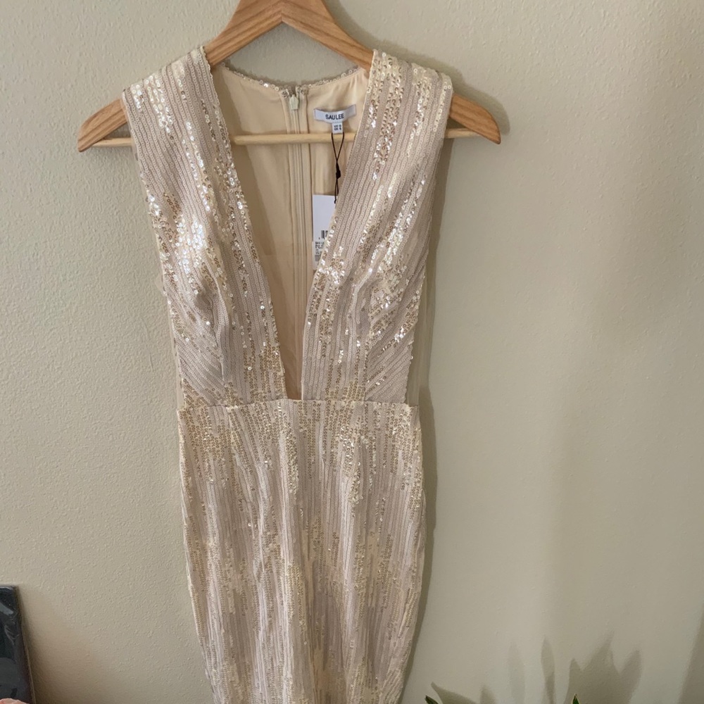 Sau Lee Kendall Sequin Pencil Midi Dress